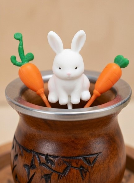Kit Enfeite de Chimarrão "Coelhinho Fofo" 🐰🥕 - Imagem 3